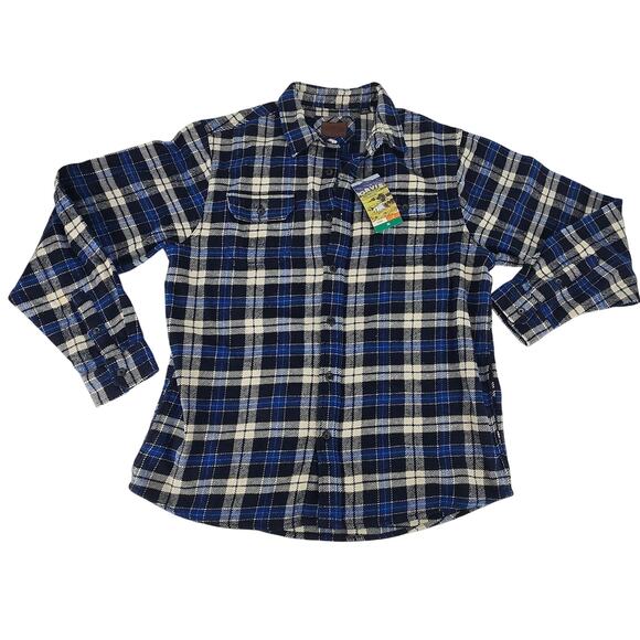 NWT Orvis Heavyweight Flannel Button Up Shirt Blue Check Mens XL Warm Pockets - Picture 1 of 6